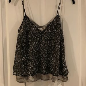 Back/Gray Flower & Tie-Dye Tank Top Blouse